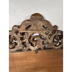 ANTICA GRANDE SPECCHIERA BAROCCA CORNICE LEGNO FOGLIA ORO DECORO RICCIOLO s 1900