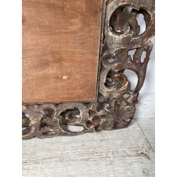 ANTICA GRANDE SPECCHIERA BAROCCA CORNICE LEGNO FOGLIA ORO DECORO RICCIOLO s 1900