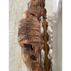 ANTICA GRANDE SPECCHIERA BAROCCA CORNICE LEGNO FOGLIA ORO DECORO RICCIOLO s 1900