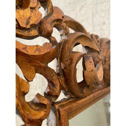 ANTICA GRANDE SPECCHIERA BAROCCA CORNICE LEGNO FOGLIA ORO DECORO RICCIOLO s 1900