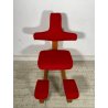 SEDIA STOKKE VARIER THATSIT LEGNO STOFFA ROSSA FIRMATA POLTRONA UFFICIO ANNI '90