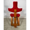 SEDIA STOKKE VARIER THATSIT LEGNO STOFFA ROSSA FIRMATA POLTRONA UFFICIO ANNI '90