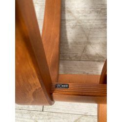 SEDIA STOKKE VARIER THATSIT LEGNO STOFFA ROSSA FIRMATA POLTRONA UFFICIO ANNI '90