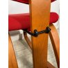 SEDIA STOKKE VARIER THATSIT LEGNO STOFFA ROSSA FIRMATA POLTRONA UFFICIO ANNI '90