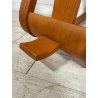 SEDIA STOKKE VARIER THATSIT LEGNO STOFFA ROSSA FIRMATA POLTRONA UFFICIO ANNI '90