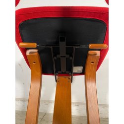 SEDIA STOKKE VARIER THATSIT LEGNO STOFFA ROSSA FIRMATA POLTRONA UFFICIO ANNI '90