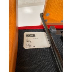 SEDIA STOKKE VARIER THATSIT LEGNO STOFFA ROSSA FIRMATA POLTRONA UFFICIO ANNI '90