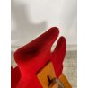 SEDIA STOKKE VARIER THATSIT LEGNO STOFFA ROSSA FIRMATA POLTRONA UFFICIO ANNI '90