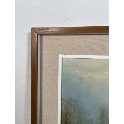 QUADRO dipinto PAESAGGIO olio tela "Pascoli" FERIOLO LAGO MAGGIORE PIEMONTE 1985