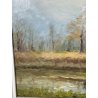 QUADRO dipinto PAESAGGIO olio tela "Pascoli" FERIOLO LAGO MAGGIORE PIEMONTE 1985