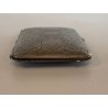 ANTICA SCATOLA TASCA METALLO ARGENTATO DECORO inciso SPECCHIO TRUCCO