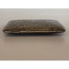 ANTICA SCATOLA TASCA METALLO ARGENTATO DECORO inciso SPECCHIO TRUCCO