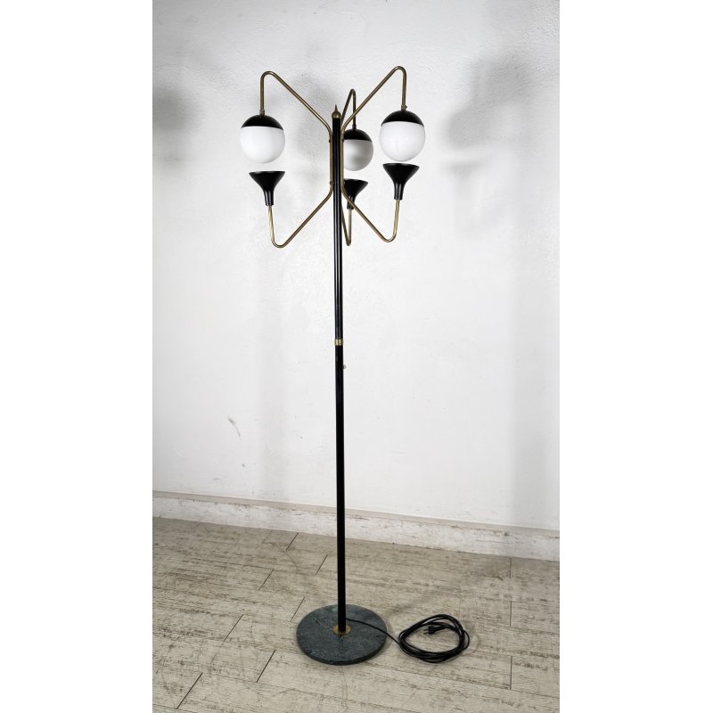 LAMPADA DA TERRA STILNOVO PIANTANA ANNI 50 DESIGN FLOOR LAMP VINTAGE MARMO LIGHT