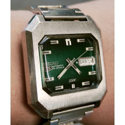 OROLOGIO POLSO Seiko 5 DX Automatic 6106-5480 anni 70 Vintage Wrist Watch GREEN