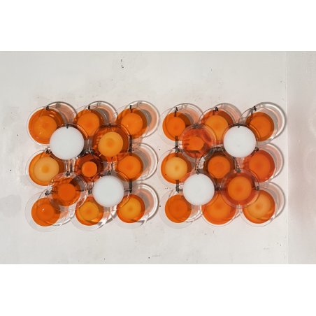 COPPIA APPLIQUE DESIGN ATTR. Gino Vistosi VINTAGE VETRO LAMPADA PARETE GLASS