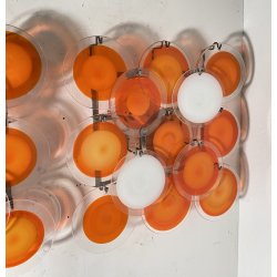 COPPIA APPLIQUE DESIGN ATTR. Gino Vistosi VINTAGE VETRO LAMPADA PARETE GLASS