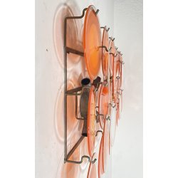 COPPIA APPLIQUE DESIGN ATTR. Gino Vistosi VINTAGE VETRO LAMPADA PARETE GLASS