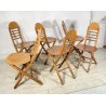 SET 6 SEDIA PIEGHEVOLI DESIGN ANNI 60/70 CHAIR LEGNO MID CENTURY SALVASPAZIO