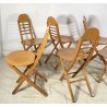SET 6 SEDIA PIEGHEVOLI DESIGN ANNI 60/70 CHAIR LEGNO MID CENTURY SALVASPAZIO