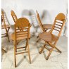 SET 6 SEDIA PIEGHEVOLI DESIGN ANNI 60/70 CHAIR LEGNO MID CENTURY SALVASPAZIO