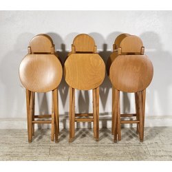 SET 6 SEDIA PIEGHEVOLI DESIGN ANNI 60/70 CHAIR LEGNO MID CENTURY SALVASPAZIO