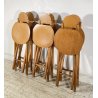 SET 6 SEDIA PIEGHEVOLI DESIGN ANNI 60/70 CHAIR LEGNO MID CENTURY SALVASPAZIO