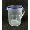 BROCCA VETRO SOFFIATO BULLICANTE BLU MURANO GRANDE VASO EPOCA VENEZIA GLASS ART