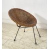 PICCOLA POLTRONCINA VIMINI ANNI 50 BAMBINO SEGGIOLA SEDIA RATTAN INTRECCIATO