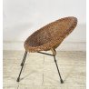 PICCOLA POLTRONCINA VIMINI ANNI 50 BAMBINO SEGGIOLA SEDIA RATTAN INTRECCIATO