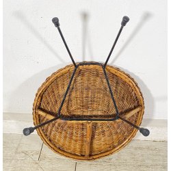 PICCOLA POLTRONCINA VIMINI ANNI 50 BAMBINO SEGGIOLA SEDIA RATTAN INTRECCIATO