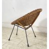 PICCOLA POLTRONCINA VIMINI ANNI 50 BAMBINO SEGGIOLA SEDIA RATTAN INTRECCIATO