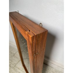 PICCOLA TECA ARMADIETTO PORTA OROLOGI CHIAVI ANTA VETRO LEGNO ANNI 60 DA MURO