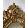 ANTICA PICCOLA SPECCHIERA FRANCESE CORNICE LEGNO DECORO FOGLIA ORO EPOCA 1800