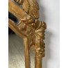 ANTICA PICCOLA SPECCHIERA FRANCESE CORNICE LEGNO DECORO FOGLIA ORO EPOCA 1800