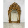 ANTICA PICCOLA SPECCHIERA FRANCESE CORNICE LEGNO DECORO FOGLIA ORO EPOCA 1800