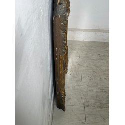 ANTICA PICCOLA SPECCHIERA FRANCESE CORNICE LEGNO DECORO FOGLIA ORO EPOCA 1800
