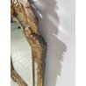 ANTICA PICCOLA SPECCHIERA FRANCESE CORNICE LEGNO DECORO FOGLIA ORO EPOCA 1800
