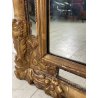 ANTICA PICCOLA SPECCHIERA FRANCESE CORNICE LEGNO DECORO FOGLIA ORO EPOCA 1800