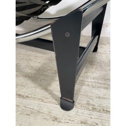 POLTRONA VINTAGE PELLE NERA STILE LE CORBUSIER PER CASSINA anni 70 CHAISE LONGUE