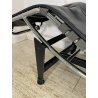 POLTRONA VINTAGE PELLE NERA STILE LE CORBUSIER PER CASSINA anni 70 CHAISE LONGUE