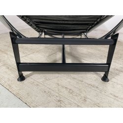 POLTRONA VINTAGE PELLE NERA STILE LE CORBUSIER PER CASSINA anni 70 CHAISE LONGUE