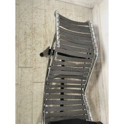 POLTRONA VINTAGE PELLE NERA STILE LE CORBUSIER PER CASSINA anni 70 CHAISE LONGUE