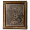 ANTICA INCISIONE HYVER WATTEAU PINX JEAN AUDRAN SCULP ARGENTO 800 SILVER EPOCA