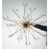 LAMPADARIO VINTAGE IN OTTONE STILE SPUTNIK ANNI 50 PLAFONIERA FIORE SMALTATO