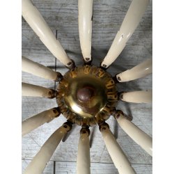 LAMPADARIO VINTAGE IN OTTONE STILE SPUTNIK ANNI 50 PLAFONIERA FIORE SMALTATO