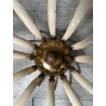 LAMPADARIO VINTAGE IN OTTONE STILE SPUTNIK ANNI 50 PLAFONIERA FIORE SMALTATO