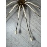 LAMPADARIO VINTAGE IN OTTONE STILE SPUTNIK ANNI 50 PLAFONIERA FIORE SMALTATO