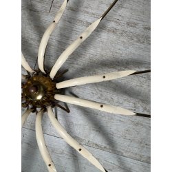 LAMPADARIO VINTAGE IN OTTONE STILE SPUTNIK ANNI 50 PLAFONIERA FIORE SMALTATO