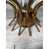 LAMPADARIO VINTAGE IN OTTONE STILE SPUTNIK ANNI 50 PLAFONIERA FIORE SMALTATO