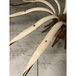 LAMPADARIO VINTAGE IN OTTONE STILE SPUTNIK ANNI 50 PLAFONIERA FIORE SMALTATO